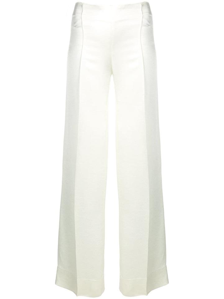 Erika Cavallini Mid-rise Palazzo Trousers - White