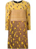 Scanlan Theodore Metallic Brocade Dress, Women's, Size: 8, Brown, Silk