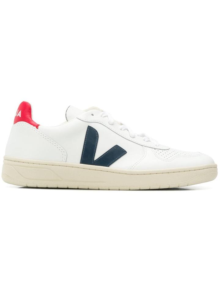 Veja V-10 Logo Sneakers - White