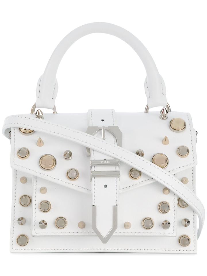 Versus Studded Mini Buckle Iconic Top Handle Bag - White