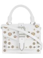 Versus Studded Mini Buckle Iconic Top Handle Bag - White