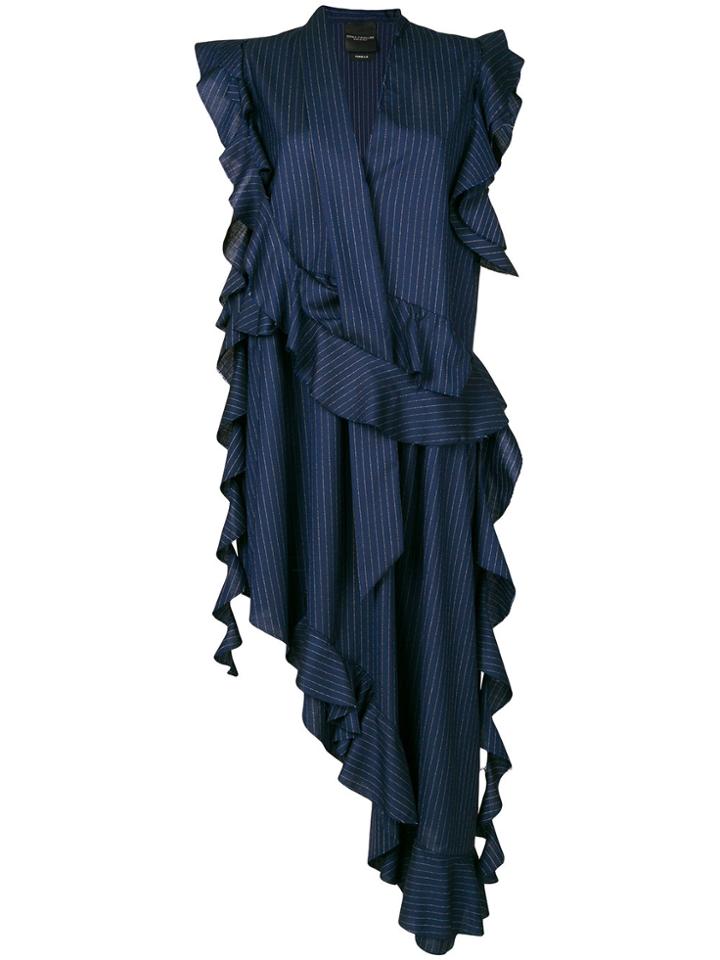Erika Cavallini Ruffled Asymmetric Dress - Blue