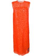 Prada Sequinned Midi Dress - Orange
