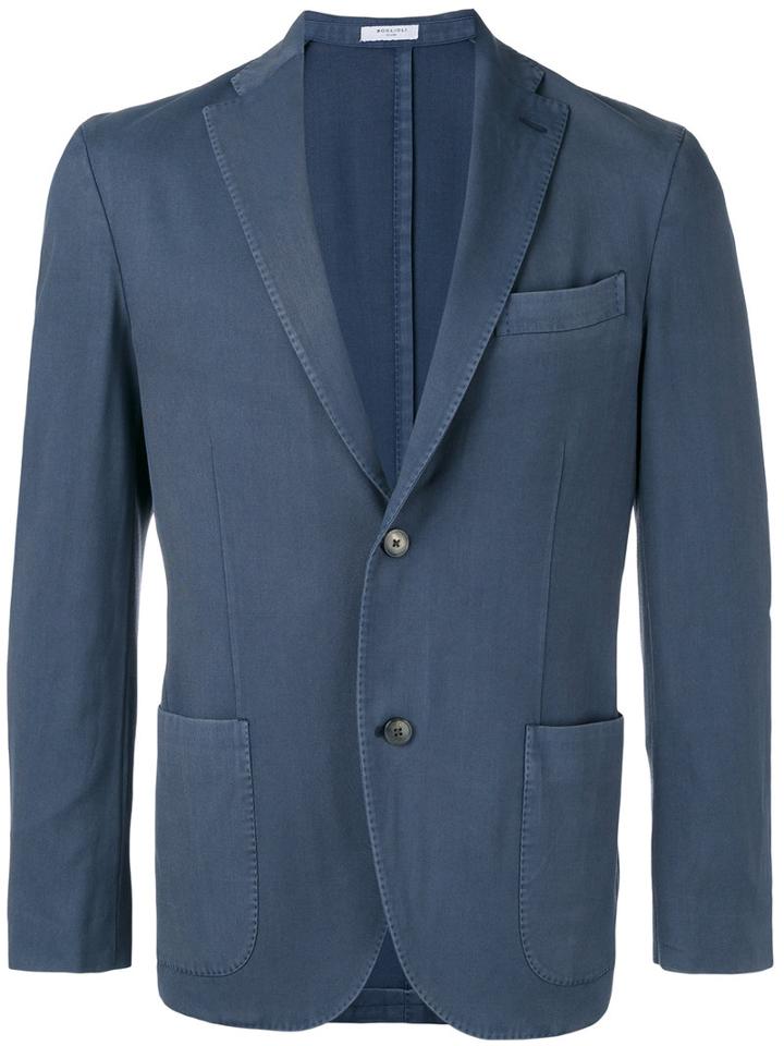 Boglioli Faded Classic Blazer, Men's, Size: 48, Blue, Wool/cupro