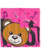 Moschino Teddy Bear-print Scarf - Pink