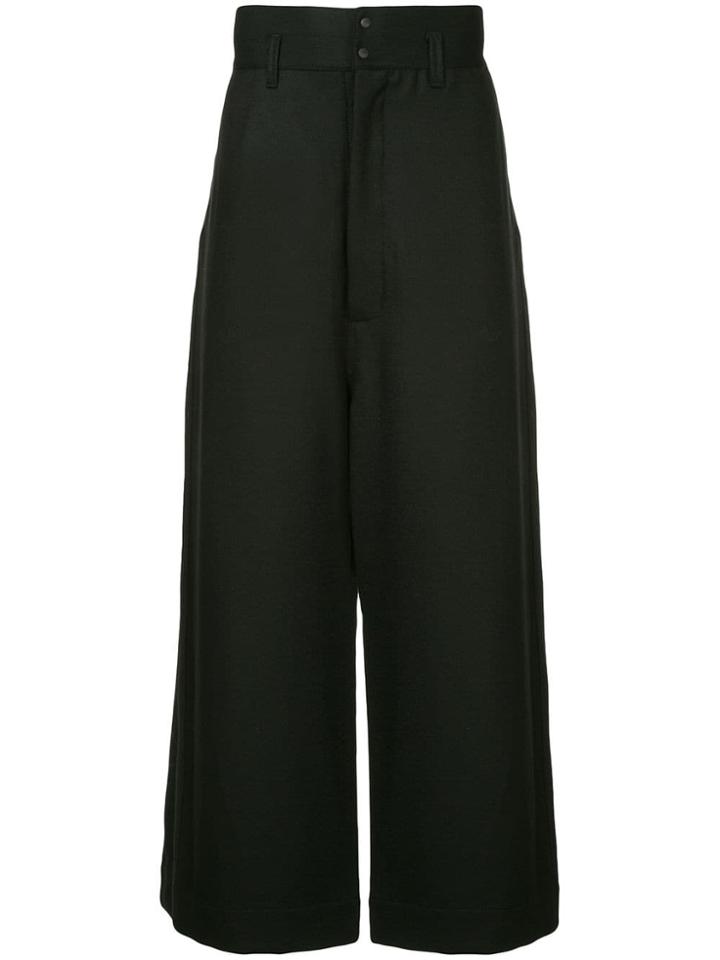Sasquatchfabrix. Wide Cropped Trousers - Black
