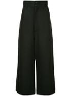 Sasquatchfabrix. Wide Cropped Trousers - Black