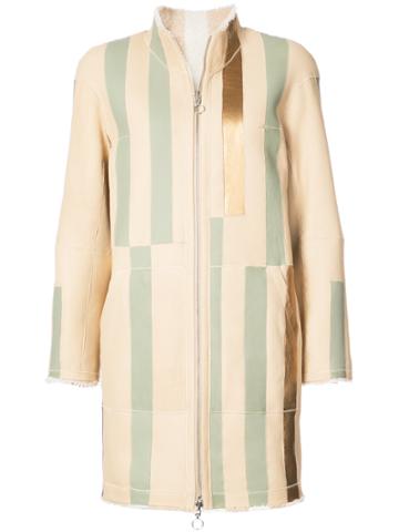 Sprung Frères Striped Coat - Nude & Neutrals