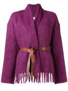 Forte Forte Belted Fringe Cardigan - Pink