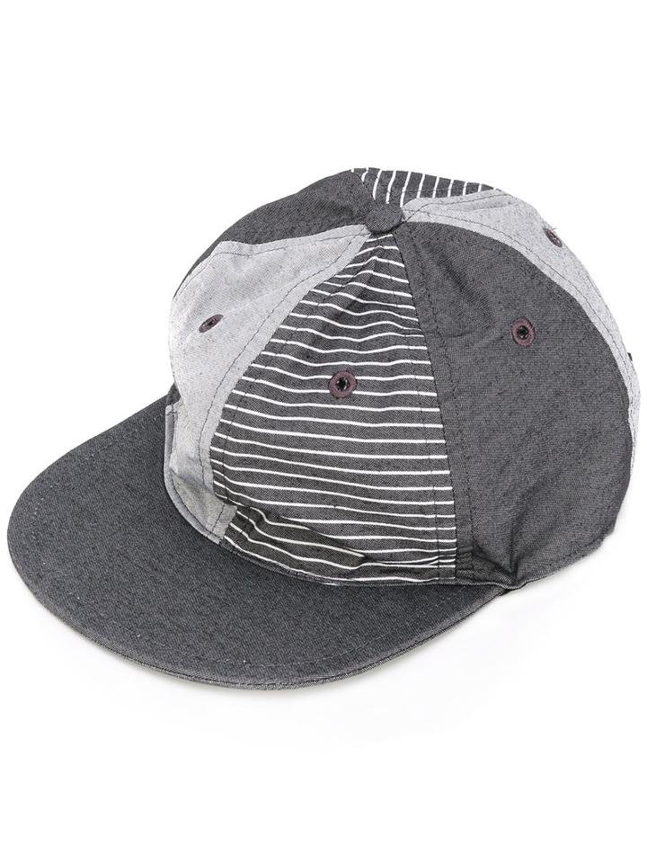 Overhead - Patchwork Woven Cap - Unisex - Cotton - One Size, Grey, Cotton