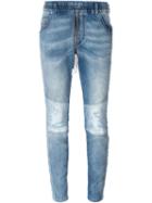 Diesel Panelled Slim Jeans, Women's, Size: 23, Blue, Cotton/polyester/spandex/elastane