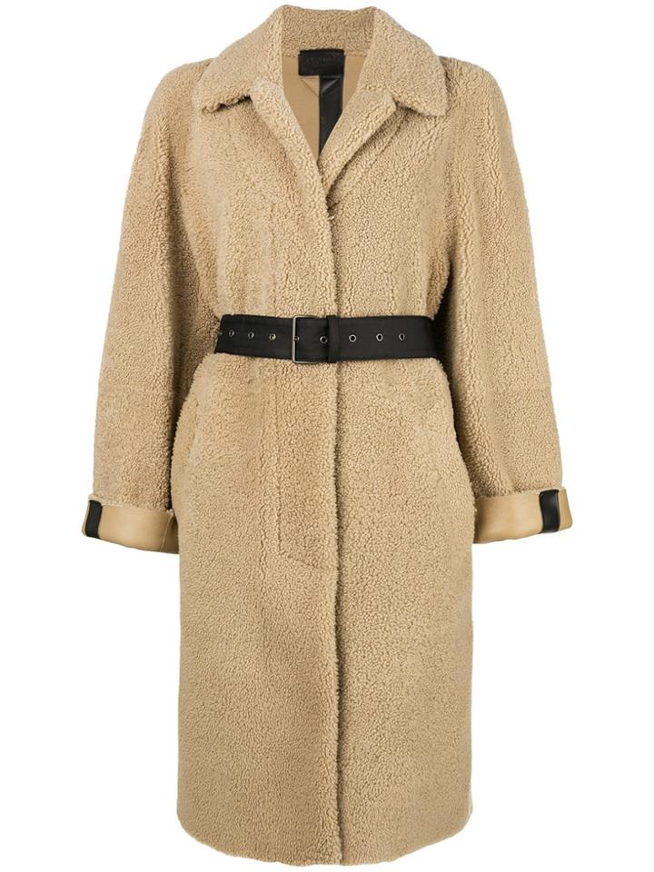 Prada Belted Coat - Nude & Neutrals