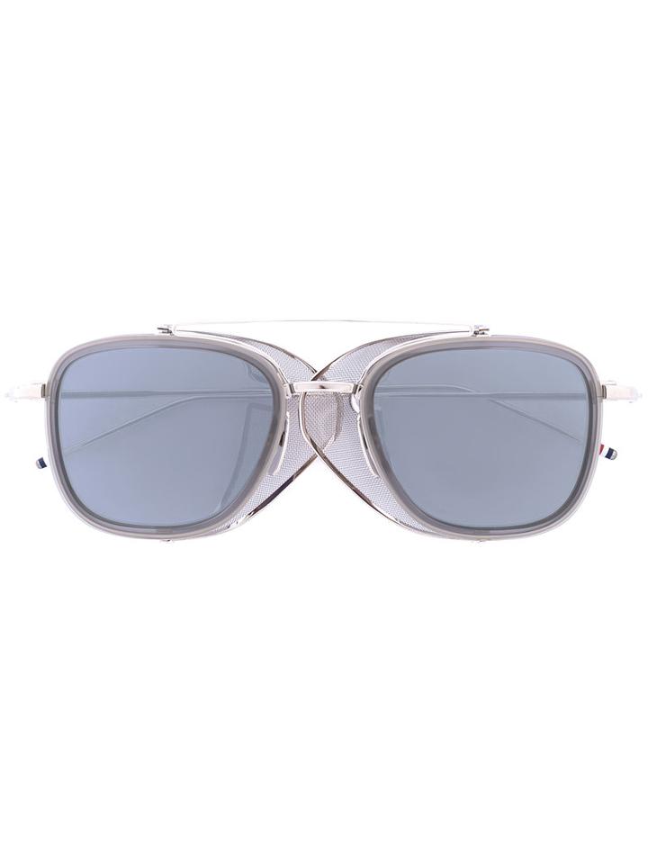 Thom Browne - Retro Square Sunglasses - Unisex - Acetate - One Size, Grey, Acetate