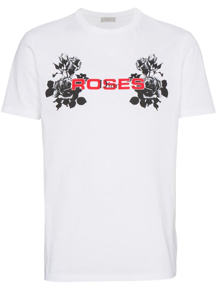 Dior Homme Roses Print T Shirt - White