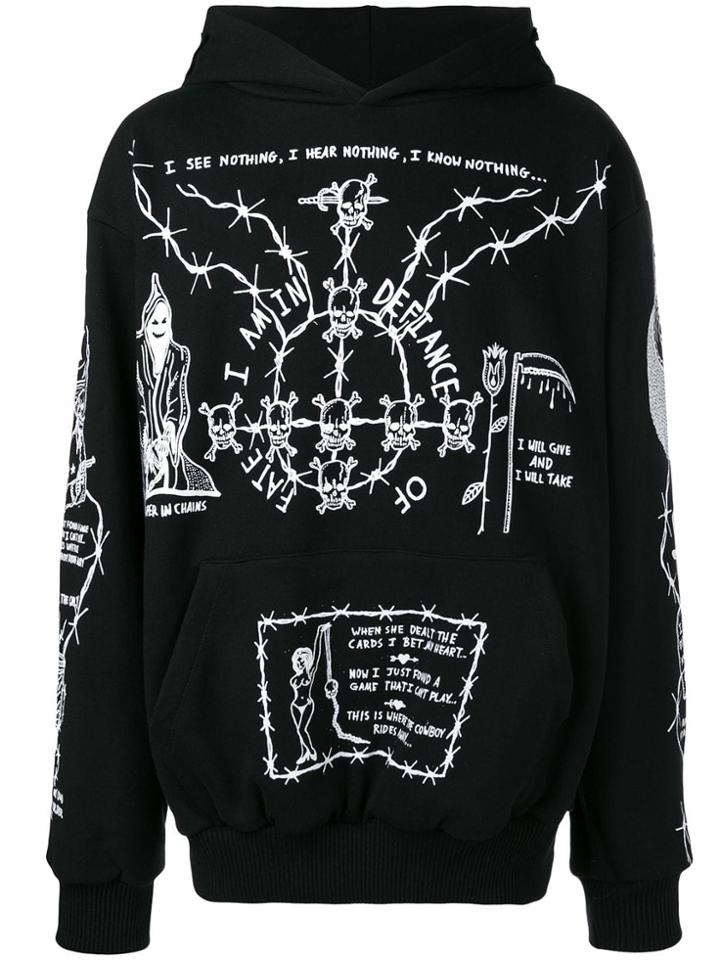 Warren Lotas Oversized Printed Hoodie - Black