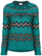 Nude Metallic Zig Zag Jumper - Green