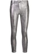 L'agence Cropped Metallic Trousers - Silver