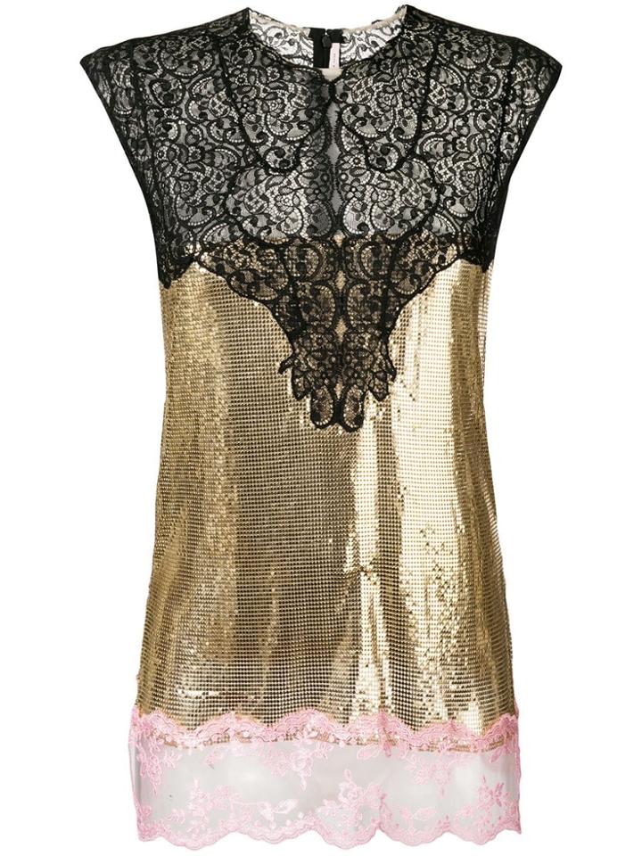 Christopher Kane Chainmail Lace Top - Gold