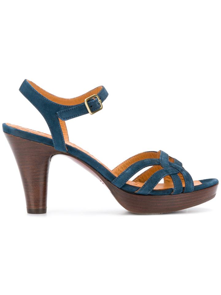 Chie Mihara Suede Ankle Strap Sandals - Blue