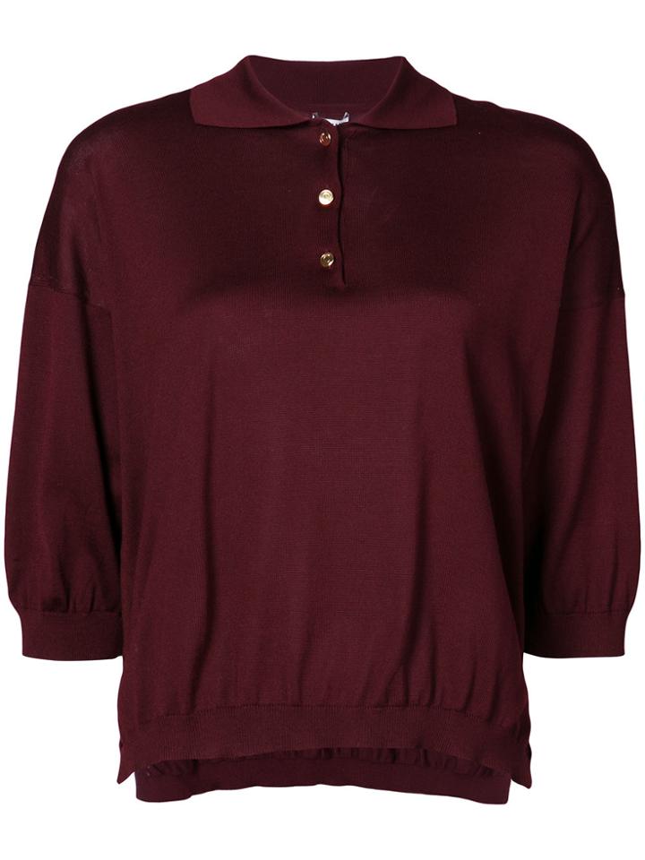 Loewe Knitted Polo-style Sweater - Red