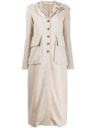 Cherevichkiotvichki Hooded Single Breasted Coat - Neutrals