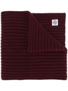 Stone Island Thick Ribbed Knit Scarf - Red