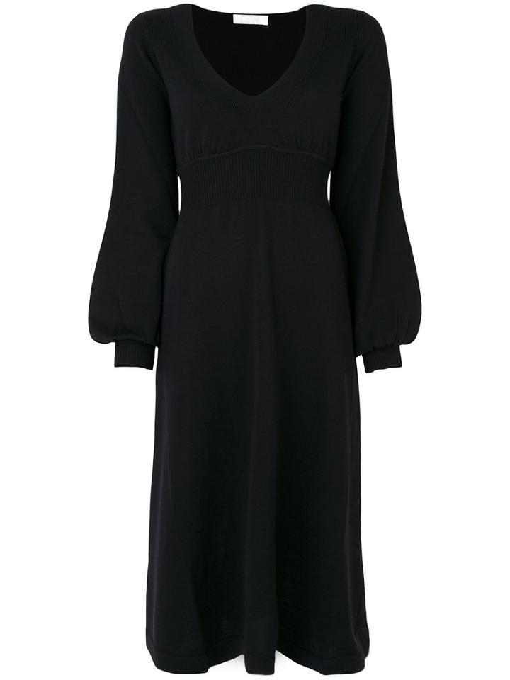 Chloé - Bell Sleeved Knitted Dress - Women - Wool - Xs, Black, Wool