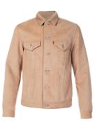 Junya Watanabe Comme Des Garçons Man Elbow Patch Denim-effect Jacket, Men's, Size: Large, Brown, Artificial Leather