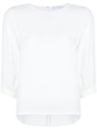 Estnation - Cropped Sleeve Blouse - Women - Polyester - 38, White, Polyester