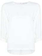 Estnation - Cropped Sleeve Blouse - Women - Polyester - 38, White, Polyester