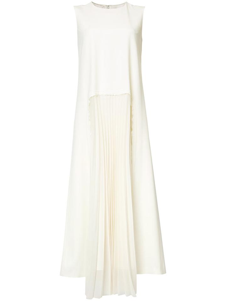 Maison Margiela - Pleated Maxi Dress - Women - Spandex/elastane/viscose/virgin Wool - 44, White, Spandex/elastane/viscose/virgin Wool
