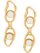 Coup De Coeur Liquid Pearl Chain Earrings - Gold