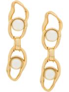 Coup De Coeur Liquid Pearl Chain Earrings - Gold