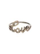 Rosa De La Cruz Love 18kt Oxidised Gold And Diamond Ring, Women's, Size: 5, Brown