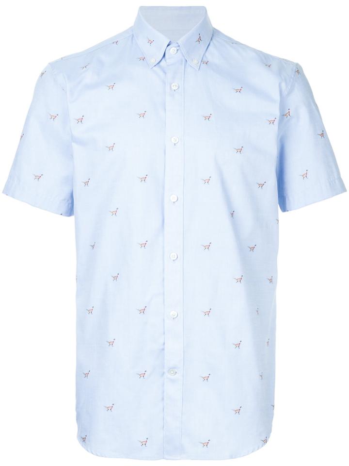 Gieves & Hawkes Partridge Embroidered Button Down Shirt - Blue