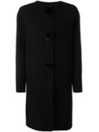Ermanno Scervino Single Breasted Coat, Women's, Size: 44, Black, Mink Fur/virgin Wool