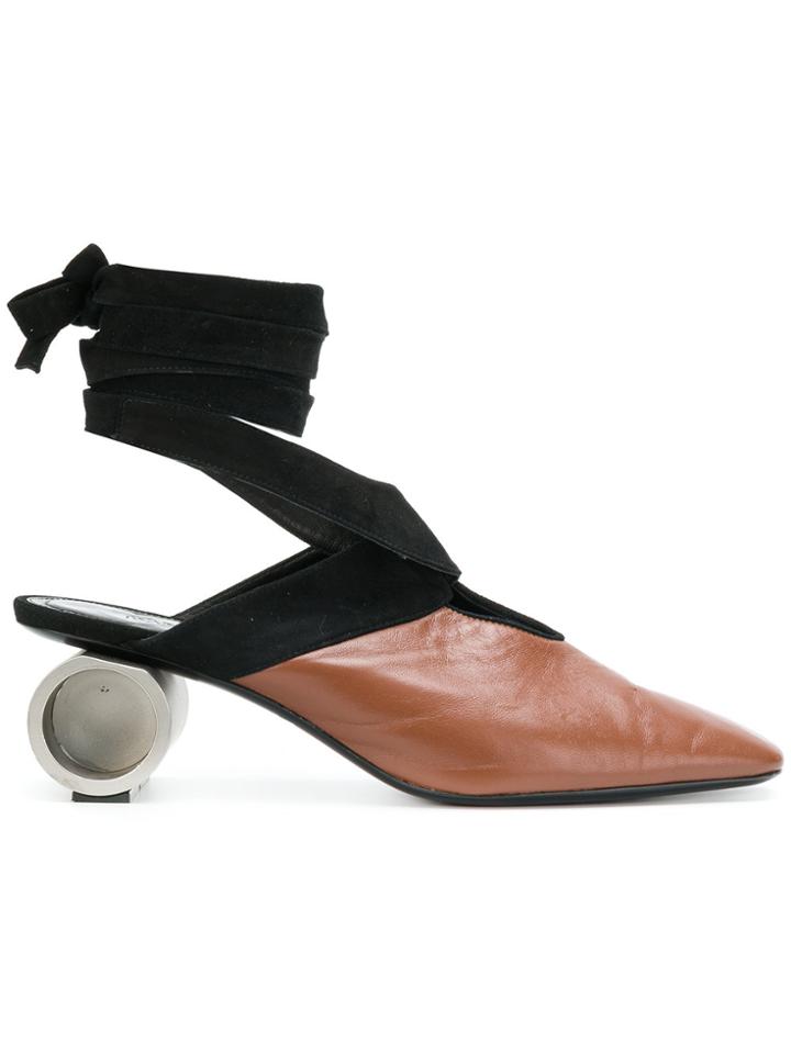 Jw Anderson Cylinder Heel Ballet Mules - Brown