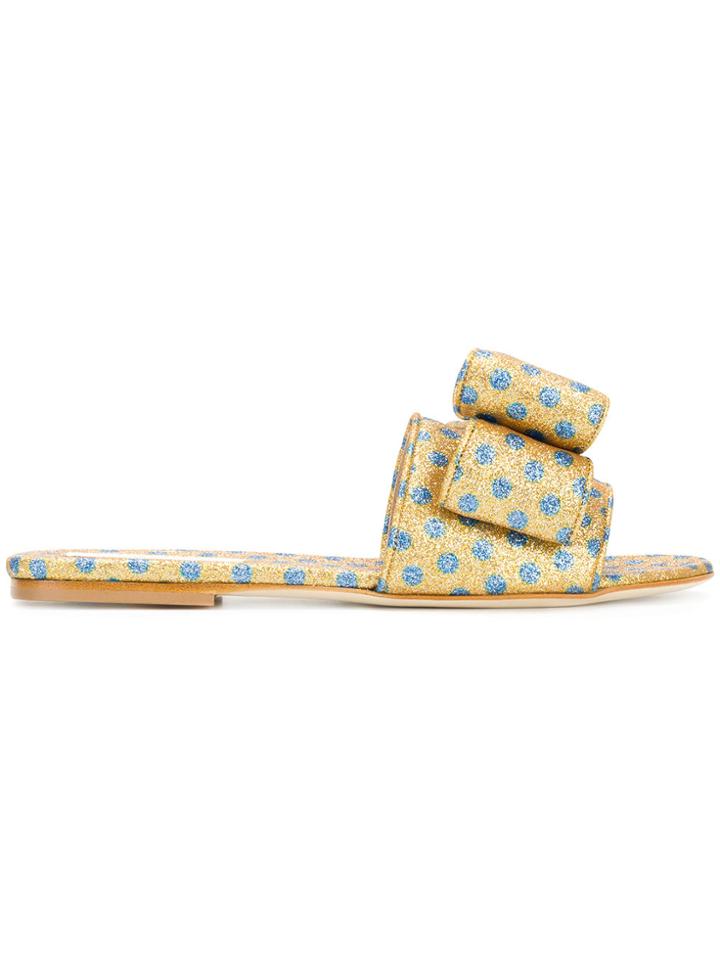 Polly Plume Lola Bow Mules - Yellow & Orange