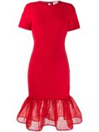 Alexander Mcqueen Peplum Hem Fitted Dress - Red