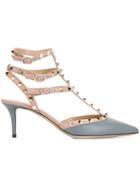 Valentino Rockstud Pumps, Women's, Size: 37, Blue, Leather