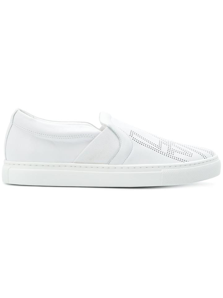 Lanvin Embossed Slip-on Sneakers - White