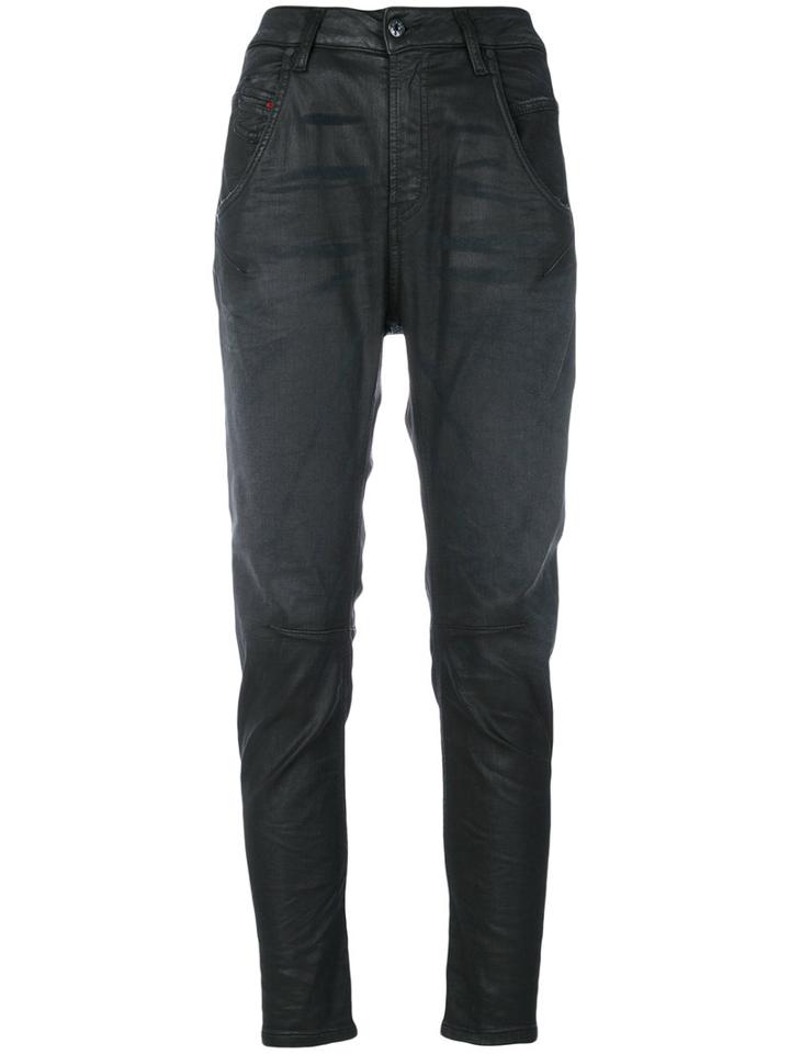Diesel - Coated Tapered Jeans - Women - Cotton/polyester/spandex/elastane - 31, Grey, Cotton/polyester/spandex/elastane