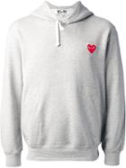 Comme Des Garçons Play Embroidered Heart Sweatshirt, Men's, Size: Xl, Grey, Cotton