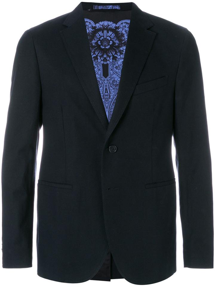 Versace Single Breasted Blazer - Blue
