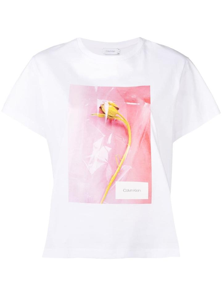 Calvin Klein Printed Flower T-shirt - White