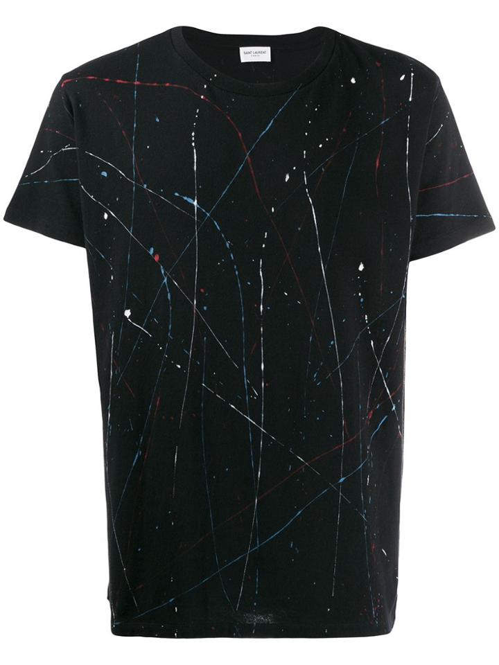Saint Laurent Splatter Effect T-shirt - Black