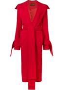 Christian Siriano Long Belted Coat