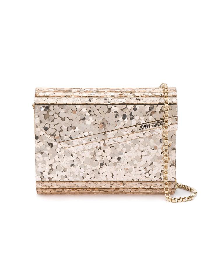 Candy Envelope Clutch Bag - Women - Calf Leather/leather/acrylic/metal - One Size, Grey, Calf Leather/leather/acrylic/metal, Jimmy Choo