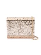 Candy Envelope Clutch Bag - Women - Calf Leather/leather/acrylic/metal - One Size, Grey, Calf Leather/leather/acrylic/metal, Jimmy Choo