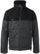Diesel Padded Jacket, Men's, Size: Large, Black, Leather/nylon/polyester/wool